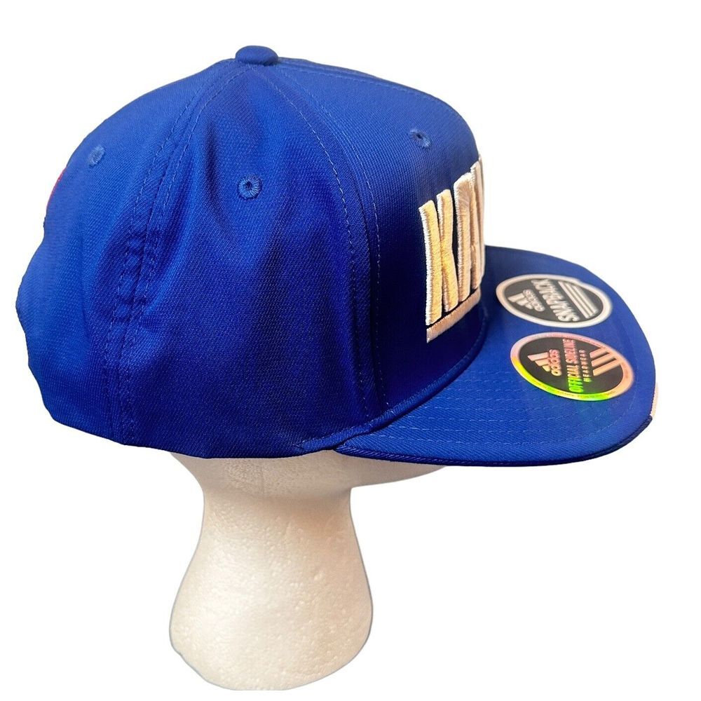Kansas Jayhawks Adidas Blue Climalite Slouch Adjustable Strap Hat Cap - Picture 4 of 10
